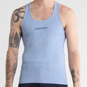 Off-White Light Blue Men's Tank Top